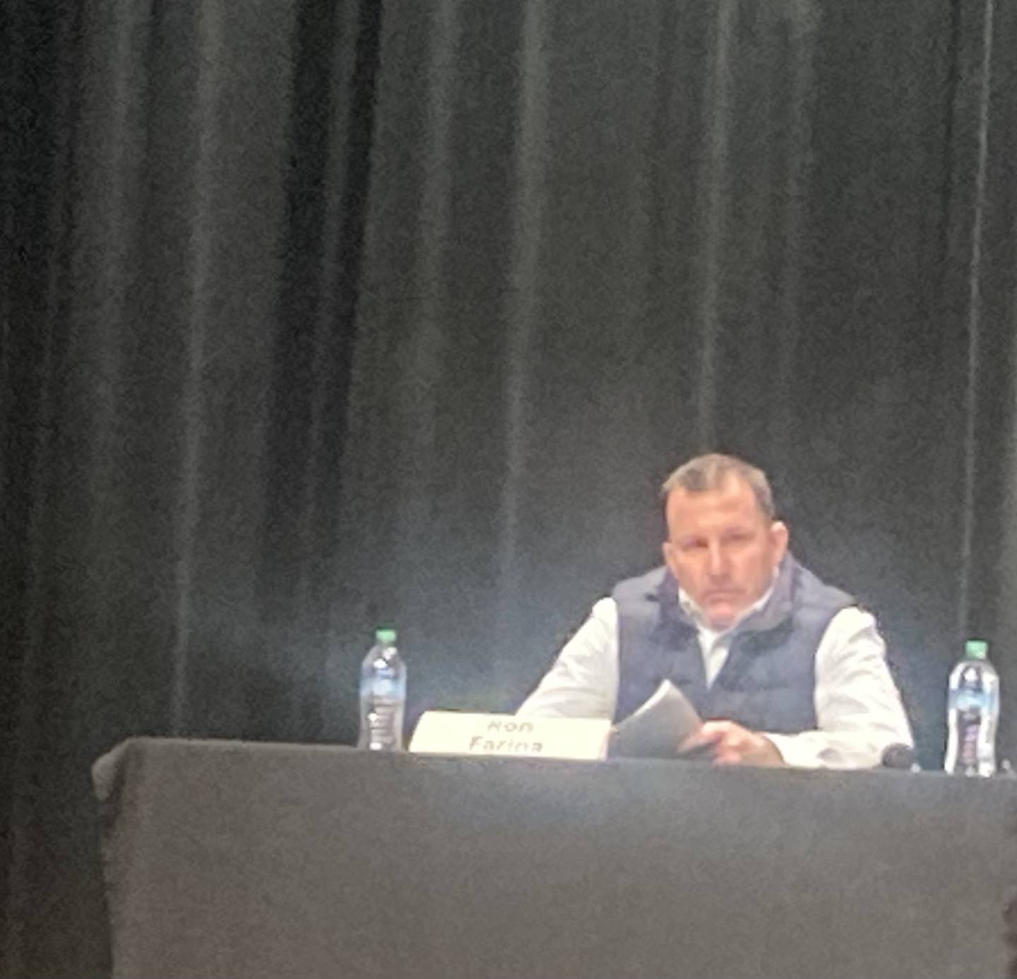 Lockport Township High School District 205 Board of Education candidate Ron Farina speaks at the LTHS 205 Foundation Candidate Forum on Tuesday, March 4, 2025.