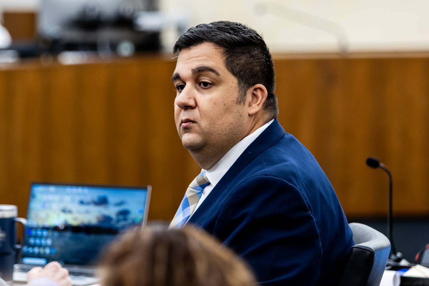 James Zanayed, Will County Assistant State's Attorney is on-site at the Will County Courthouse for the trial of Patrick Gleason on Sept. 24, 2025.