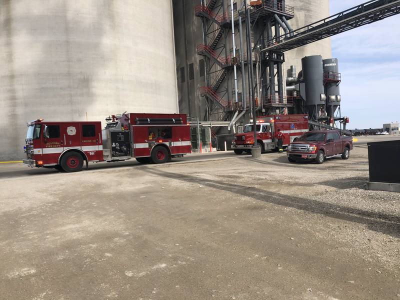 Emergency vehicles on the scene at Marquis Industrial Complex on Saturday, Feb. 4, 2023, in rural Hennepin.