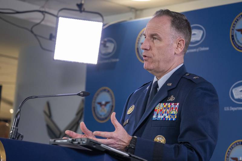 Pentagon spokesman U.S. Air Force Brig. Gen. Patrick Ryder speaks during a media briefing at the Pentagon, Friday, Feb. 3, 2023, in Washington. (AP Photo/Alex Brandon)