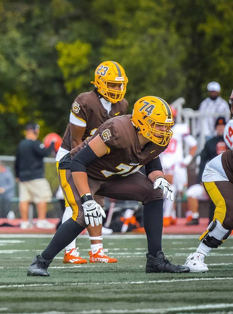 Carmel's Wyatt VanBoening had 15 pancake blocks and was one of three sophomores to start on the offensive line for the Corsairs in 2025.