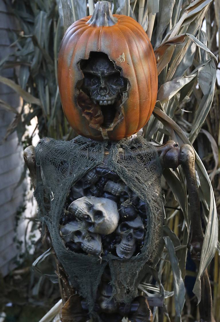 A scene from Chris Skaja's "Massacre on McKinley" Halloween display at his home, 4 McKinley St. in Lake in the Hills, on Wednesday, Oct. 5, 2022.