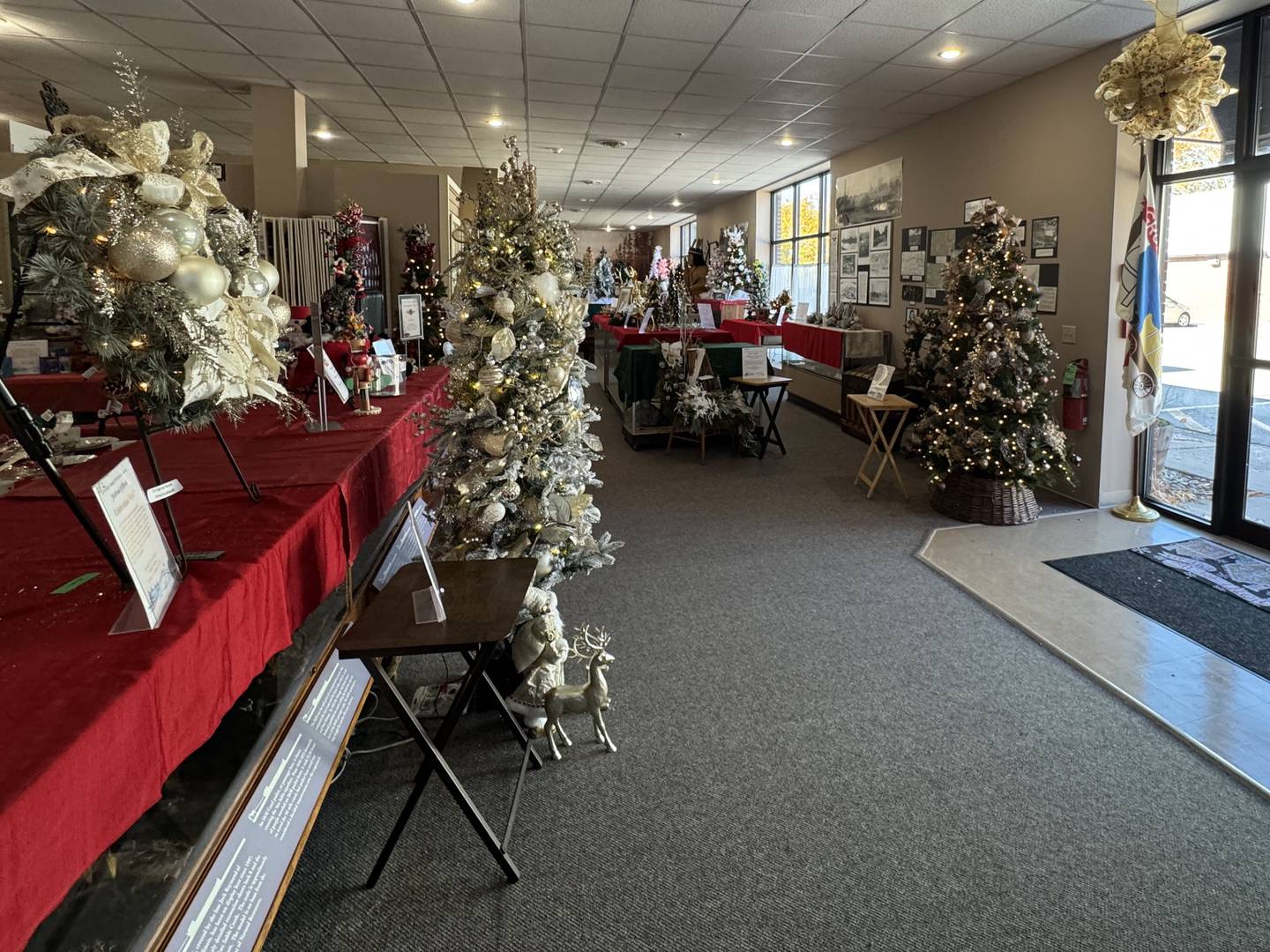 Some of the raffle and auction items available at the 30th annual Festival of Trees. Photo taken Friday, Nov. 11, 2025.