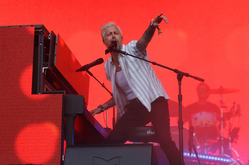 Andrew McMahon of Something Corporate performs at Riot Fest on Sunday, Sept. 22, 2024 in Chicago.