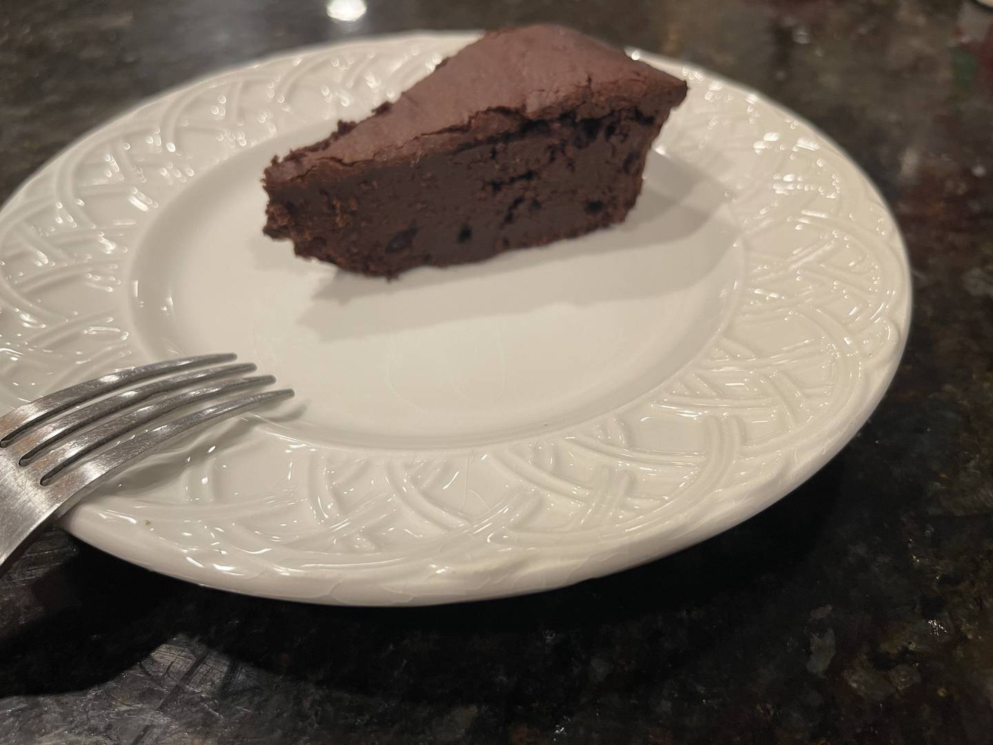 Flourless chocolate cake offered at Vine and Plate in Crystal Lake