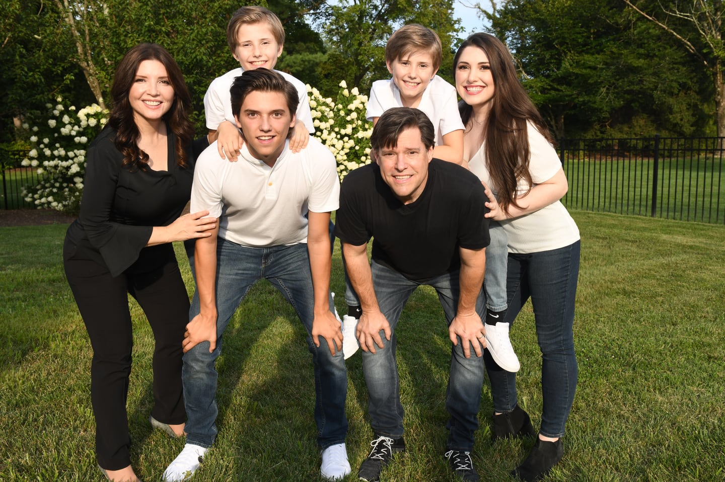 The Sharpe family Barbra, Aidan, Connor, Logan, Ron and Samantha.