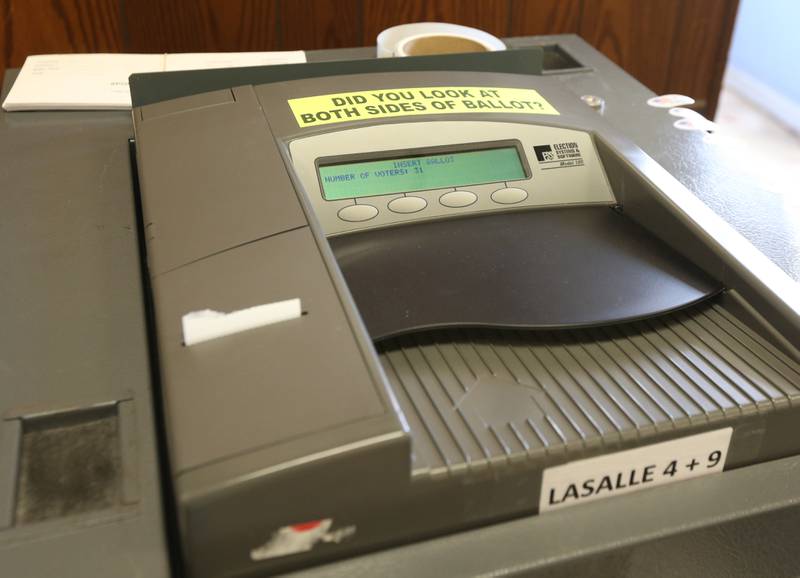 A ballot machine shows 31 voters at the VFW on Tuesday, Nov. 8, 2022 in La Salle.