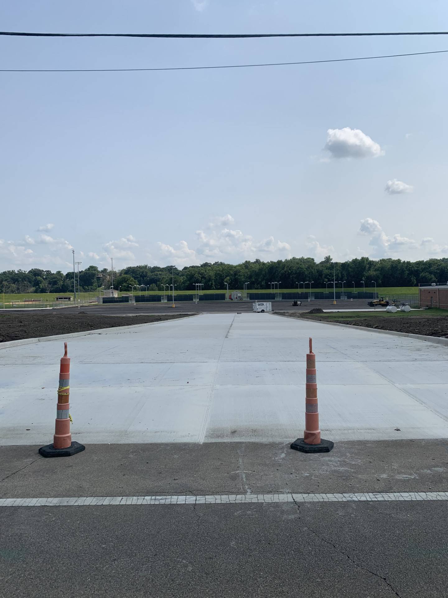 A view from Main Street of the new three lane entrance and exit at Ottawa High School on July 12, 2024. (Bill Freskos)