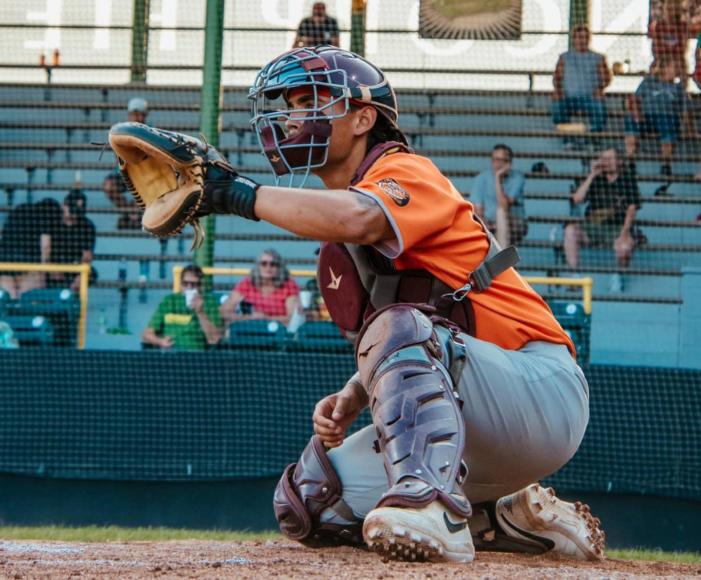 Brandon Mahler awaits a pitch during the Illinois Valley Pistol Shrimp's 9-3 win over the Clinton LumberKings on Friday, July 12, 2024 in Clinton, Iowa.