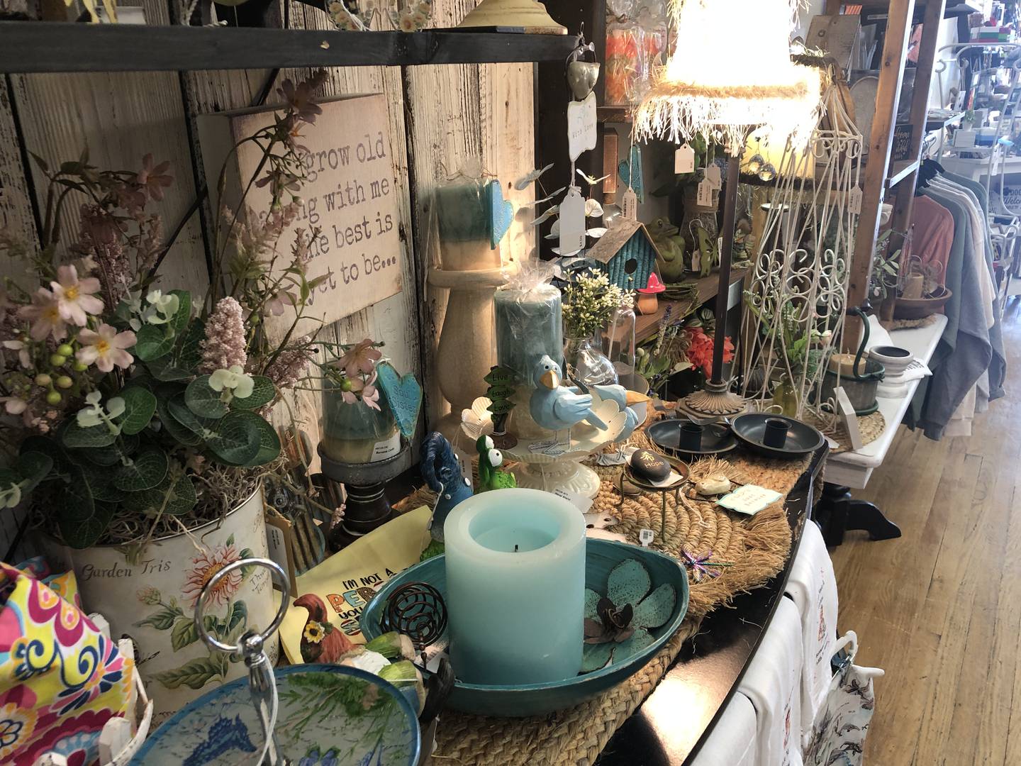 Some of the handmade and up-cycled goods sold at the Artisan Marketplace, 1245 N. Green St. Saturday, Aug. 3, marked the store's first year in business.