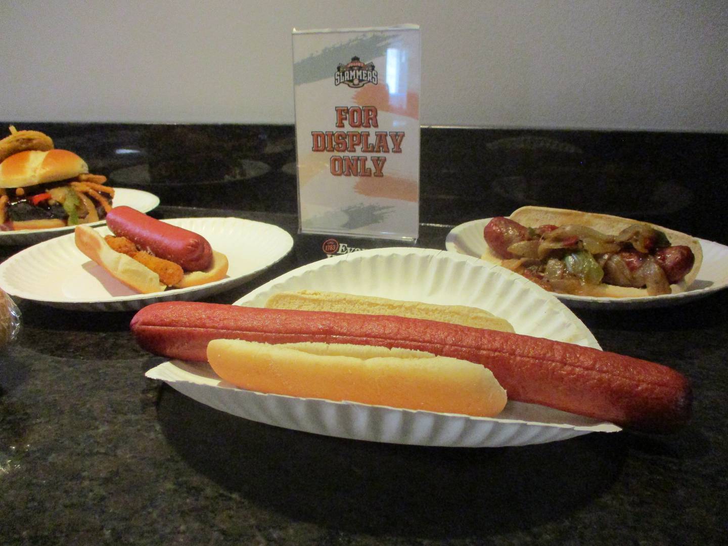 A foot-long hot dog was among concession items on display as the Slammers offered a preview of the 2023 season at Duly Health and Care Field on Friday. May 4, 2023.