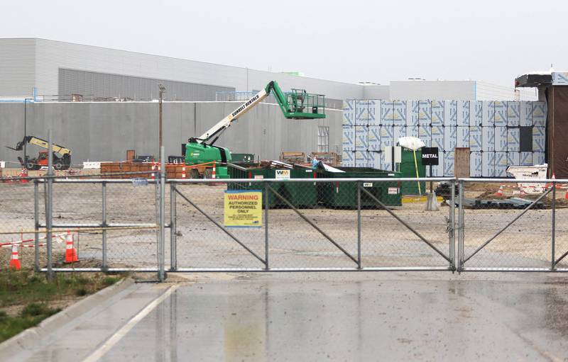 Construction continues on the Facebook property Monday, Oct. 11, 2021, south of Gurler Road in DeKalb.