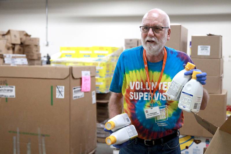Jon Habegger of Batavia was recently honored for his 20 years of volunteering at the Northern Illinois Food Bank in Geneva.