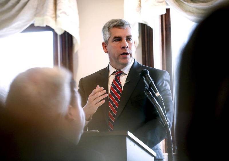 Mayor Bob O'Dekirk delivers the State of the City address Wednesday at the Joliet Country Club in Joliet.
