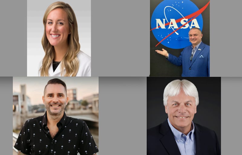 St. Charles School District 303 announced the recipients of the “Distinguished Alumni Class of 2025 Award.” Pictured, Dr. Catherine Nosal, James J. Miller, Anthony Harrison and Todd Bancroft.