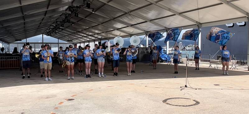 Members of the Johnsburg High School Marching Band toured the USS Missouri and Pearl Harbor on Monday, Dec. 5, 2022. They are set to march in the annual memorial parade there on Wednesday, the anniversary of the Dec. 7, 1941, attack.