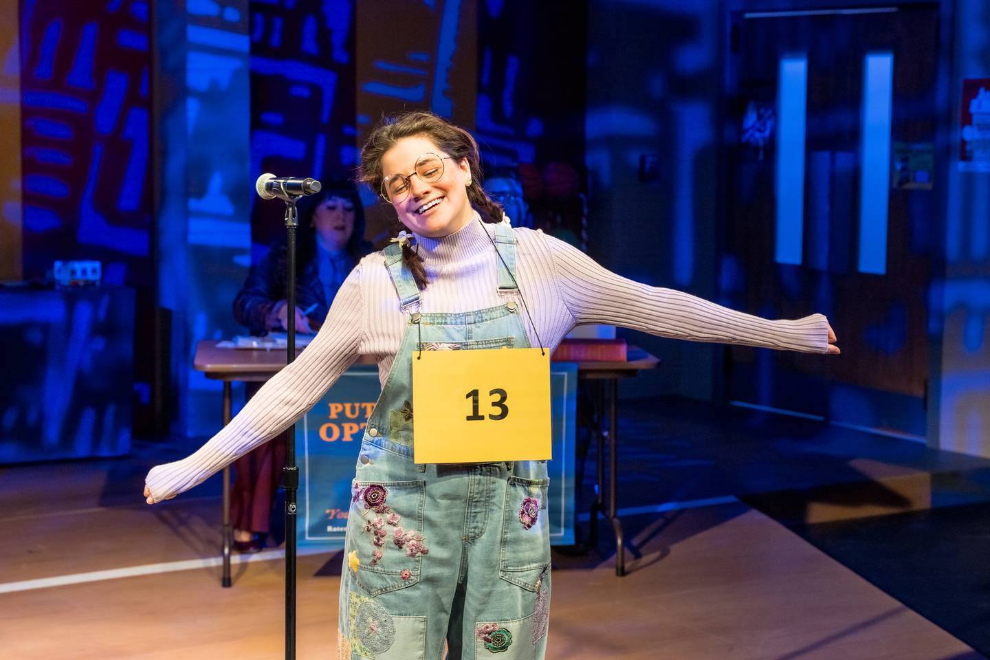 Elizabeth Stenholt (left) plays Olive Ostrovsky in The 25th Annual Putnam County Spelling Bee, a Paramount Theatre BOLD Series production, playing now through April 27 at Paramount’s Copley Theatre, 8 E. Galena Blvd. in downtown Aurora. Stephen Schellhardt directs. Tickets: paramountaurora.com or (630) 896-6666. Credit: Amy Nelson