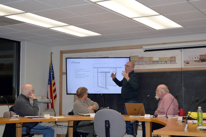 Village of Progress Executive Director Brion Brooks talks to the Mount Morris Planning Commission on Monday, Jan. 8, 2024, about the proposed Hill Street Neighborhood, which would provided housing for developmentally disabled and low-income people.