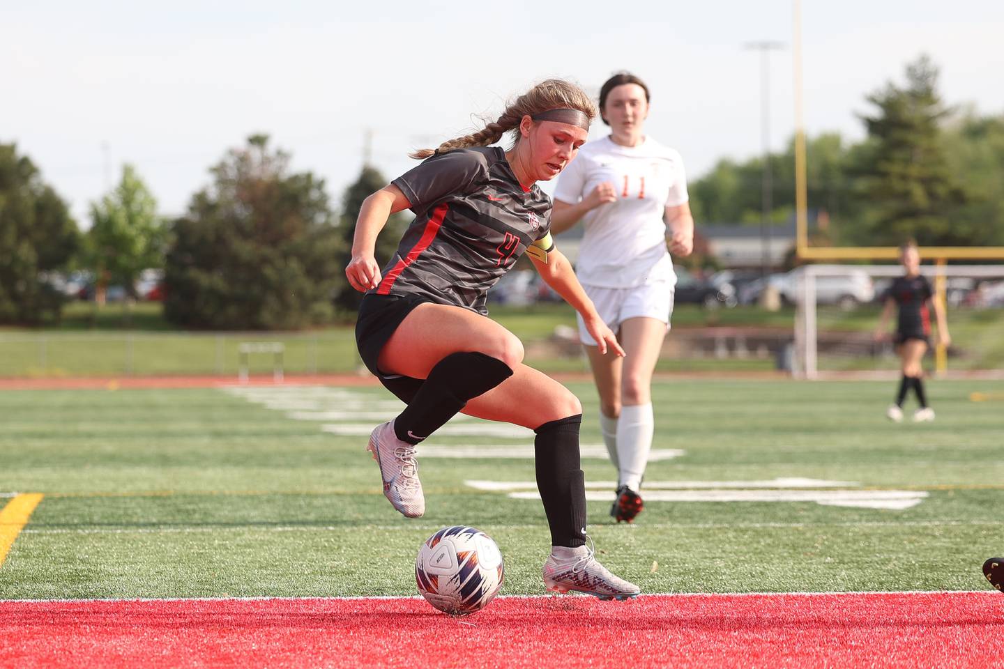 Lincoln-Way Central’s Christine Erdman works the ball against Shepard in the Class 3A Lincoln-Way Central Regional semi-final on Tuesday, May 16, 2023 in New Lenox.