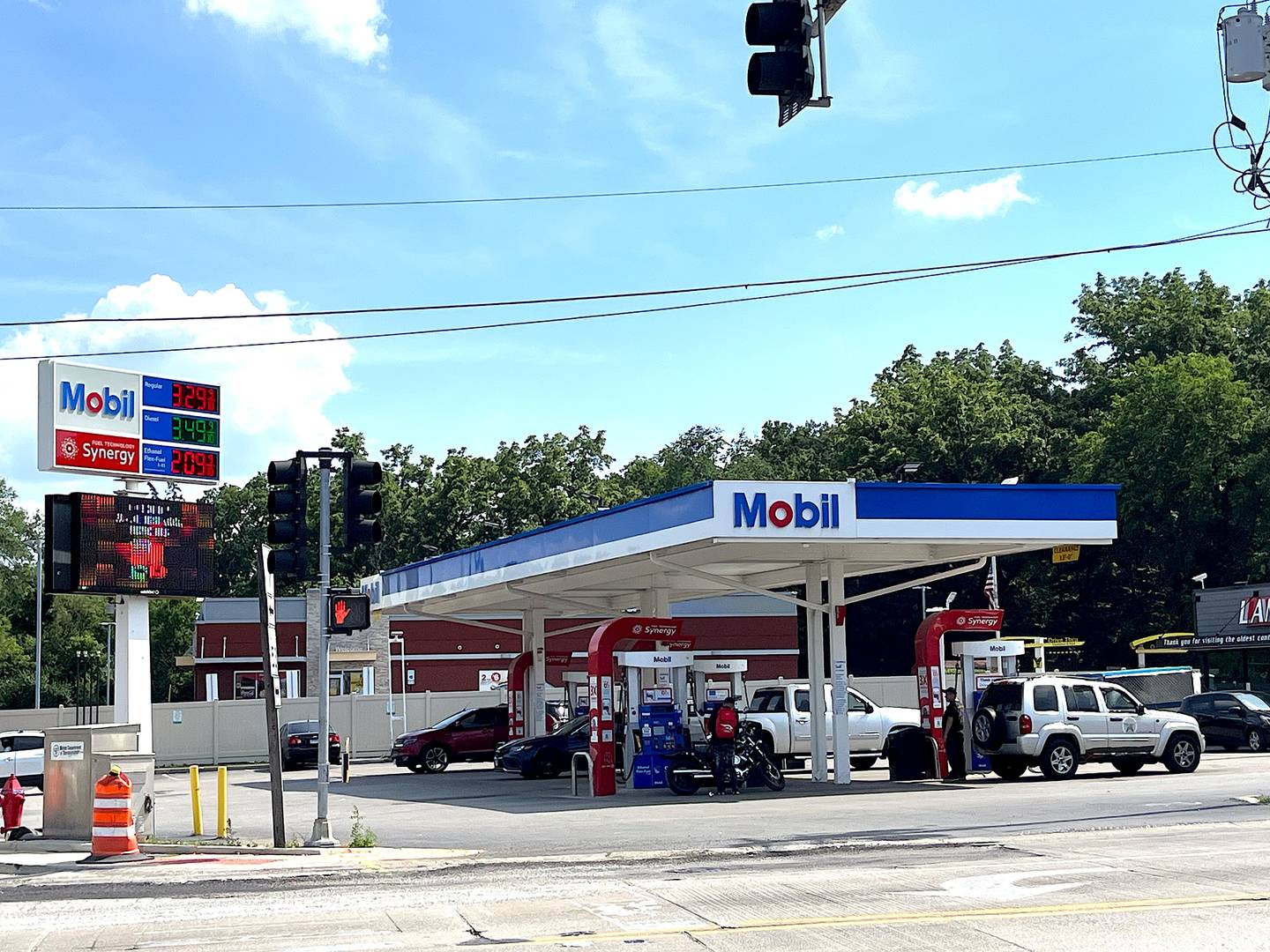 Mobil gas station, 1529 N. Broadway St., Joliet, seen on Wednesday, July 2, 2025. The gas station was listed as having one of the cheapest regular fuel prices in Joliet by GasBuddy as of Wednesday, July 2, 2025.