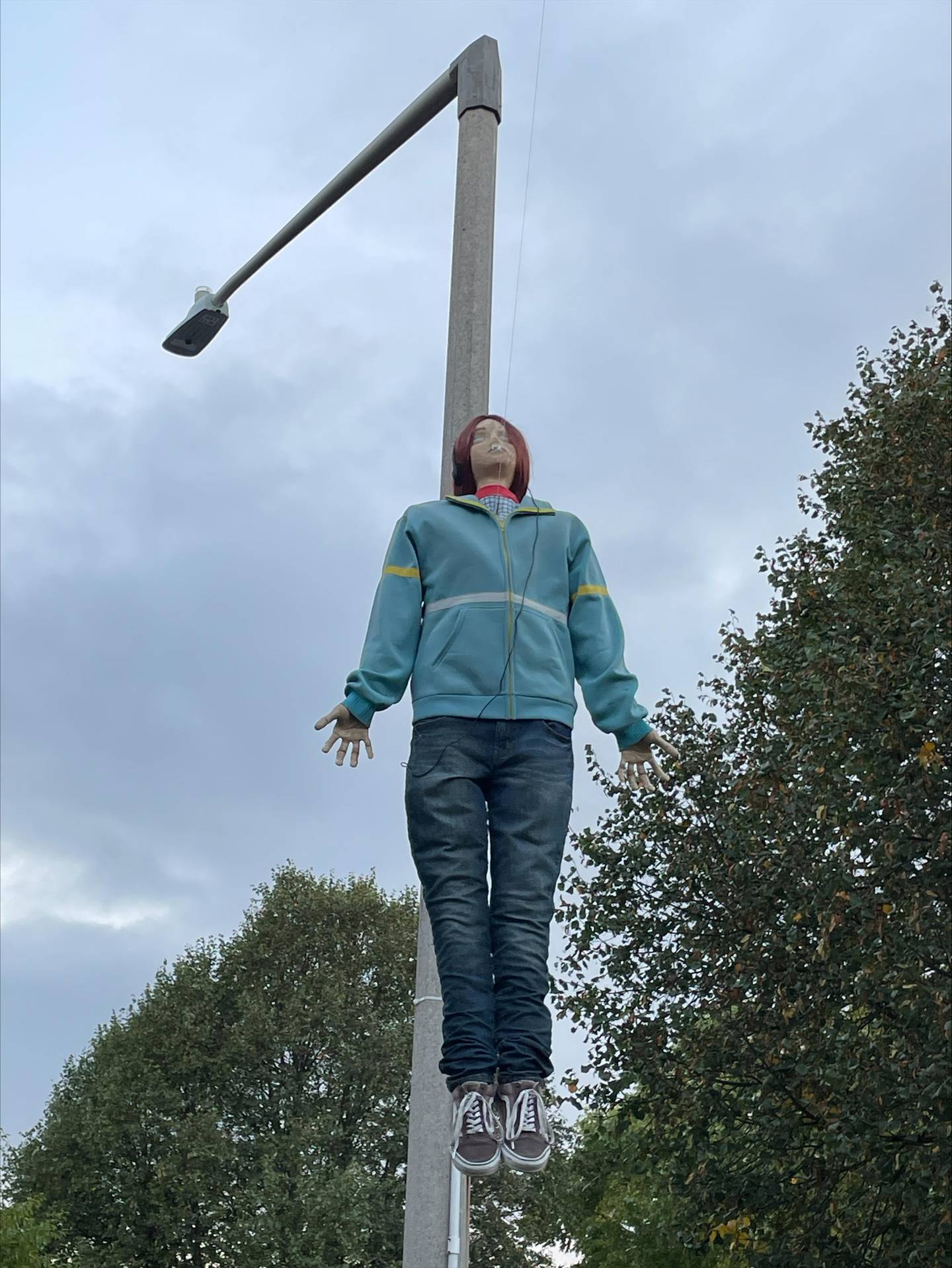 The floating Max Mayfield prop, based on a character of the Netflix hit series "Stranger Things," is back as a main attraction at Dave and Audrey Appel's home Halloween display at1806 Whispering Oaks Court, Plainfield.