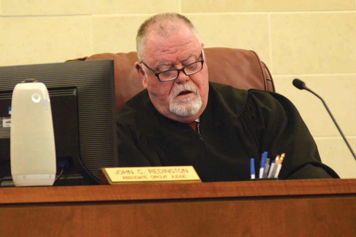 Ogle County Judge John Redington presides over a hearing for Johnathon Gounaris on Wednesday, July 10, 2024 at the Ogle County Judicial Center in Oregon.