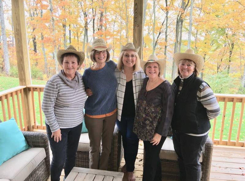 Northern Illinois University graduates Class of 1974, Marianne Epstein, Ruth Kyme, and Christine Joniak, Rhonda Wassell and Rachel Bergman, enjoy a vacation together in Nashville in 2019. They will mark their 50th Huskie reunion in October 2024.