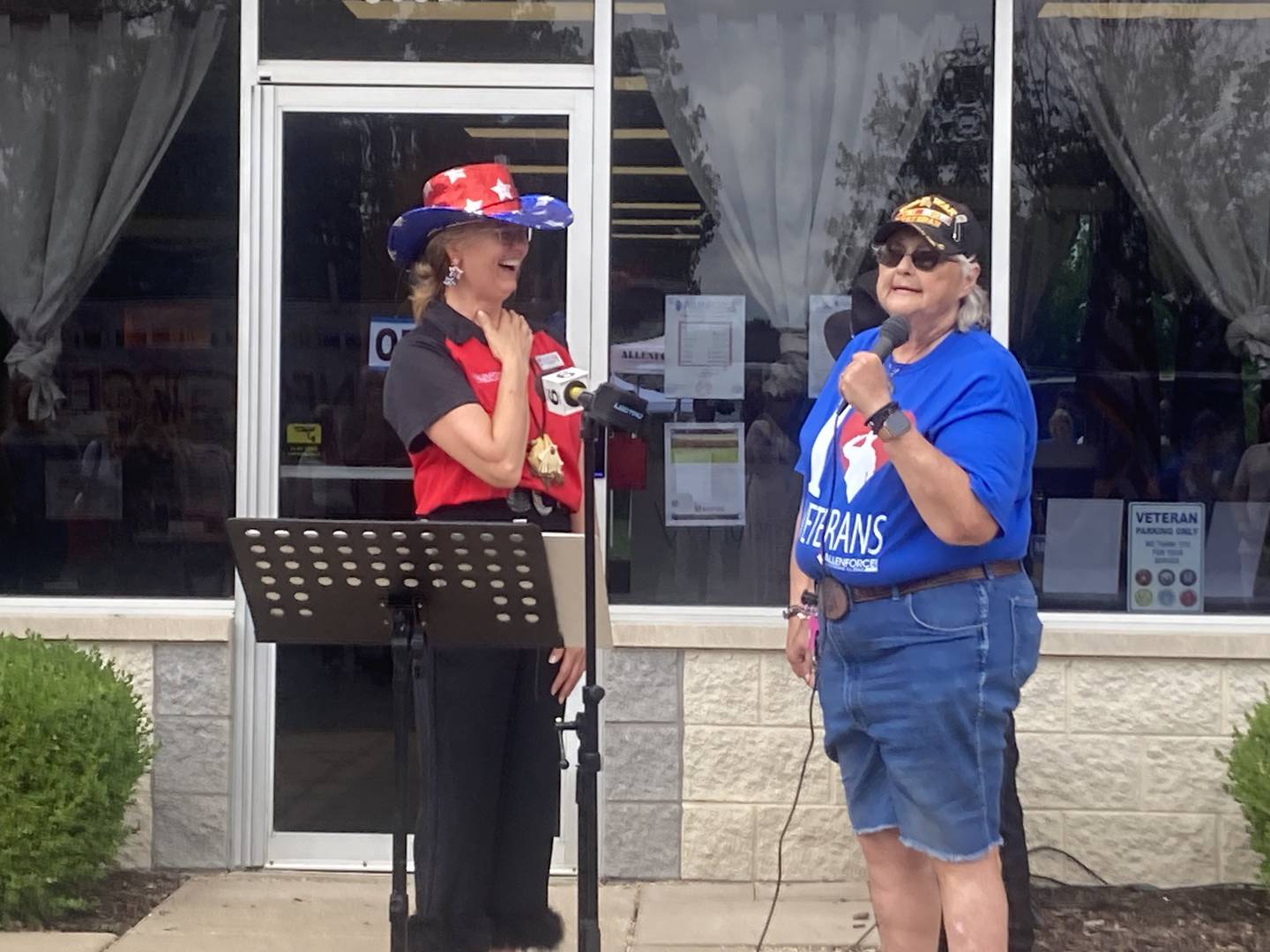 AllenForce Founder and CEO Donna Rielage and retired Army Sergeant Phyllis Clower at the ribbon cutting of the AllenForce recreation center in Joliet Friday, July 25, 2025.