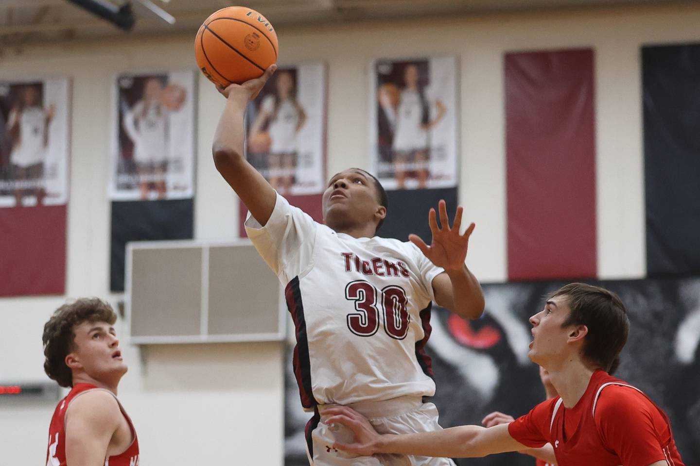 Plainfield North’s Pierre Pointer puts up a shot against Naperville Central on Wednesday, Jan 22, 2025 in Plainfield.