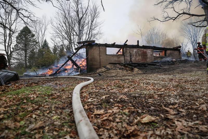 No injuries resulted Wednesday, Nov. 24, 2021, from a fire that burned an empty Harvard barn, fire officials said.