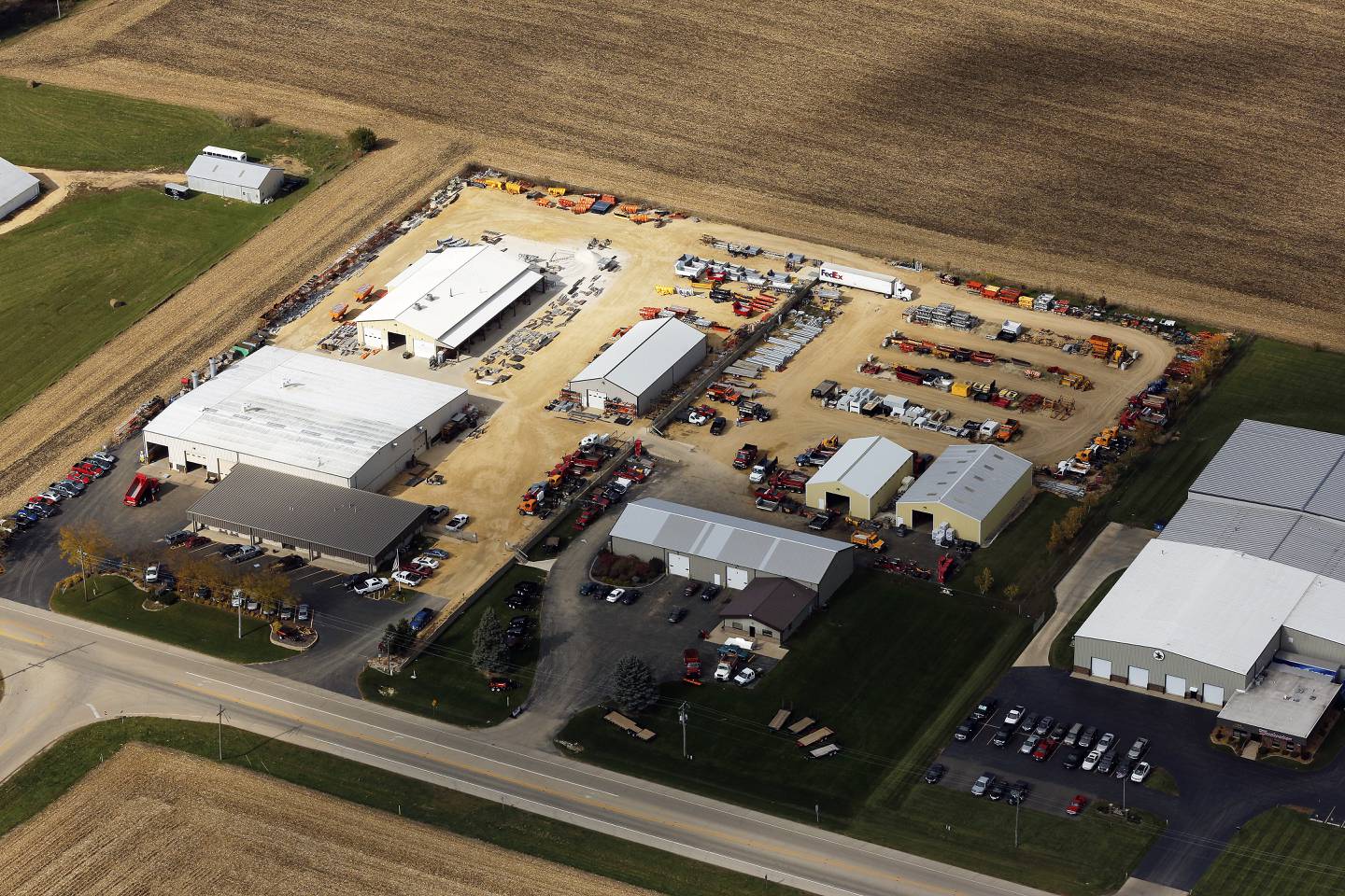 An aerial view of Bonnell Industries on Franklin Grove Road in Dixon.