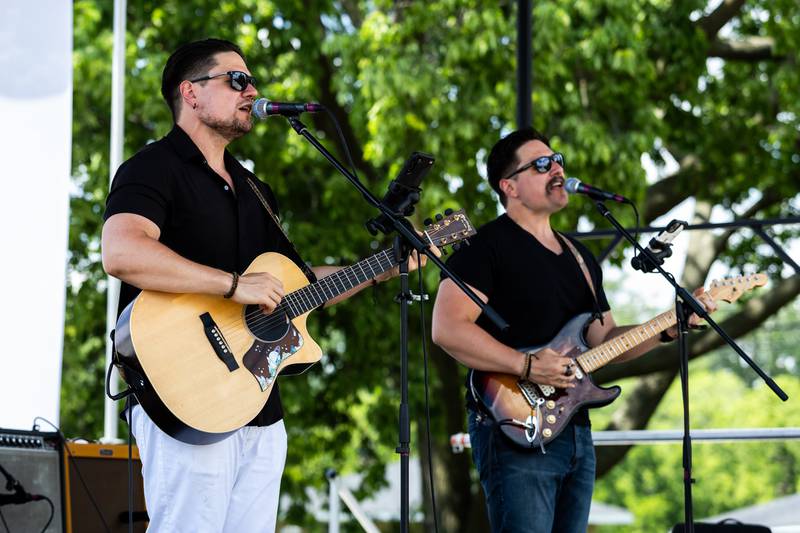 The Ashe Brothers Acoustic Duo performs during Plainfield Fest, presented by the Plainfield Riverfront Foundation, on June 29, 2025.