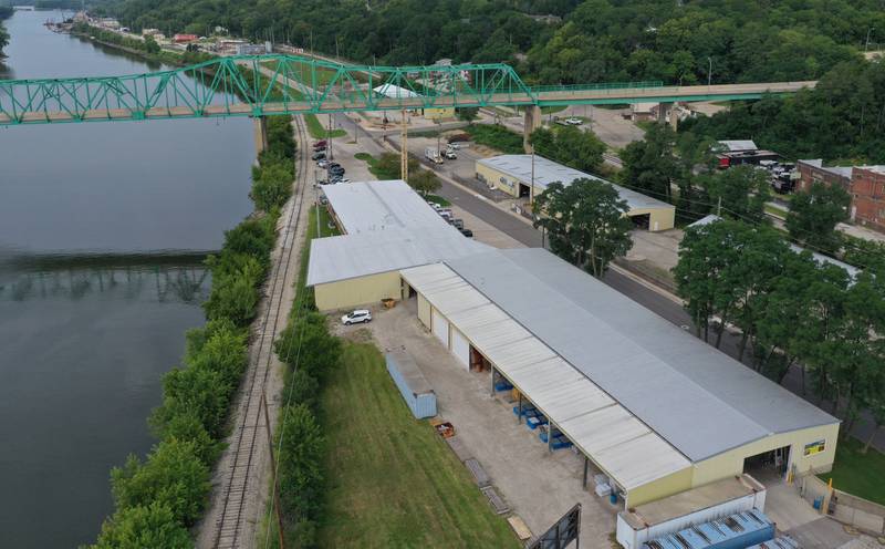 An aerial view of Maze Lumber on Tuesday, Aug. 12, 2025 in Peru.