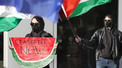 Photos: Protestors rally at Northern Illinois University against Israel–Hamas war