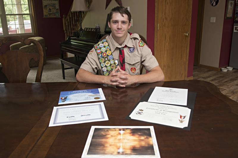 Noah Hage, recent high school graduate and soon to be pinned eagle scout, scored in the highest 5% of test takers for those looking to join the military.