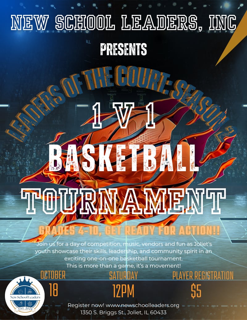 New School Leaders, Inc., a local 501(c)(3) nonprofit, has announced Leaders of the Court: Season 2 will be held on Saturday, Oct. 18, 2025, at the “Old Y” YMCA facility at 1350 S. Briggs Street in Joliet.