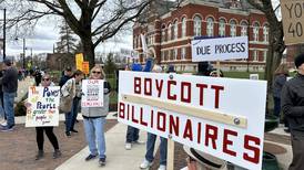 Hundreds turn out in Ogle County for Hands Off rally in protest of President Trump’s decisions