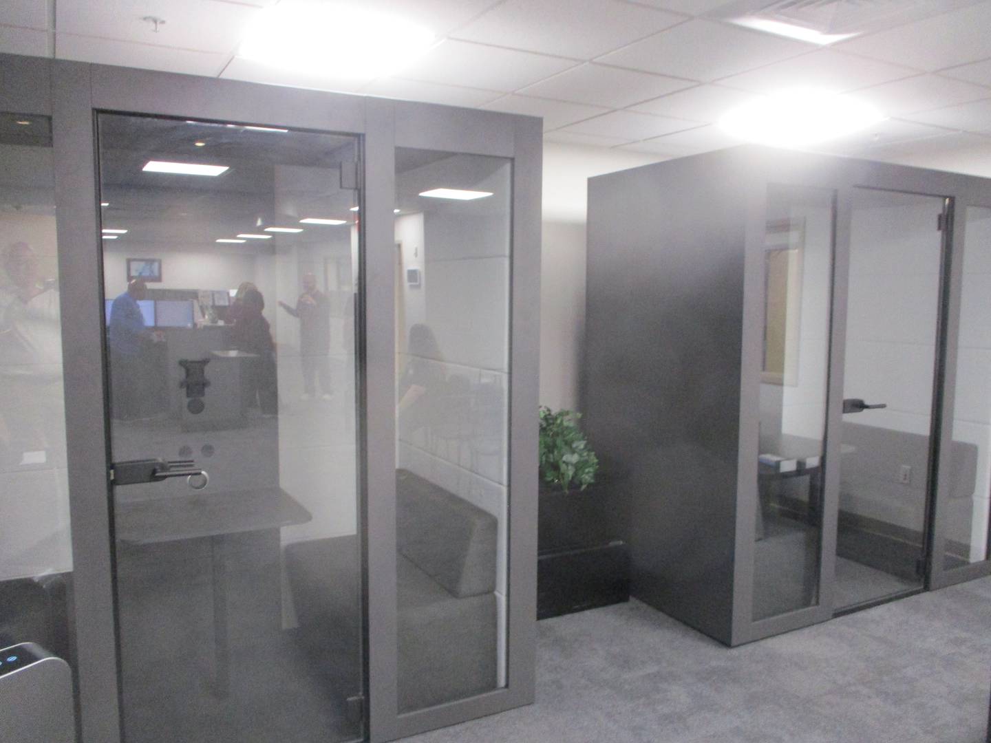 Silent rooms at the Workforce Center of Will County provide private space for interviews at the Joliet facility. April 27, 2026