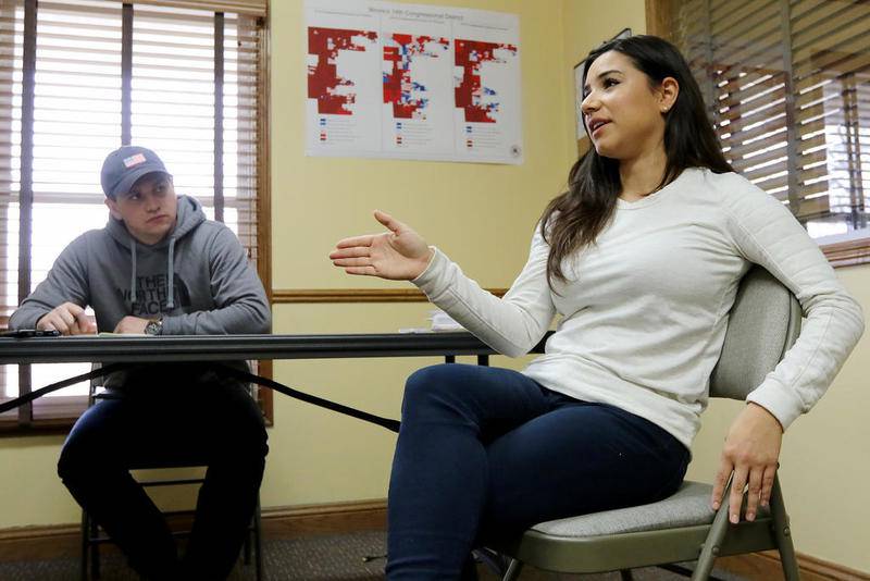 Catalina Lauf talks about her campaign for Congress on Saturday in Crystal Lake.