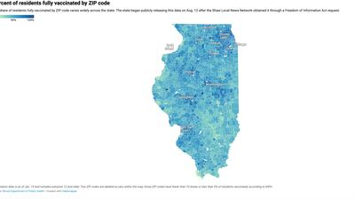 How vaccinated is where you live? Fully vaccinated residents by ZIP code in Illinois