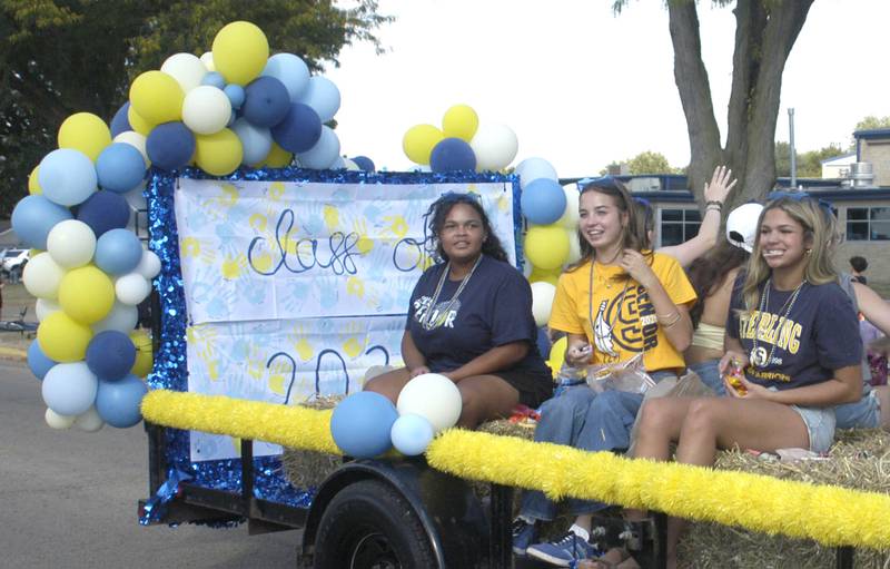 Students ride on the Class of 2026 float. The parade took place on Friday afternoon, October 3rd, 2025, prior to the HC football game.