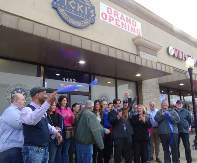 A ribbon cutting was held for Vicki’s Video Gaming Parlor and Bar Lounge on March 30.