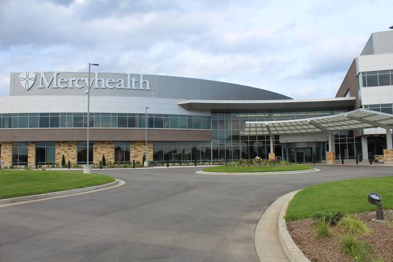 Mercyhealth Hospital and Physician Clinic - Crystal Lake. Located at 875 S. Route 31, Crystal Lake. July 13, 2023.