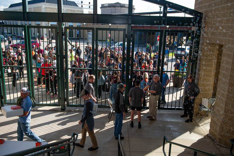 Fans crowd the gates prior to the Joliet Slammers home opener Friday May 10, 2024 at Duly Health and Care Field in Joliet