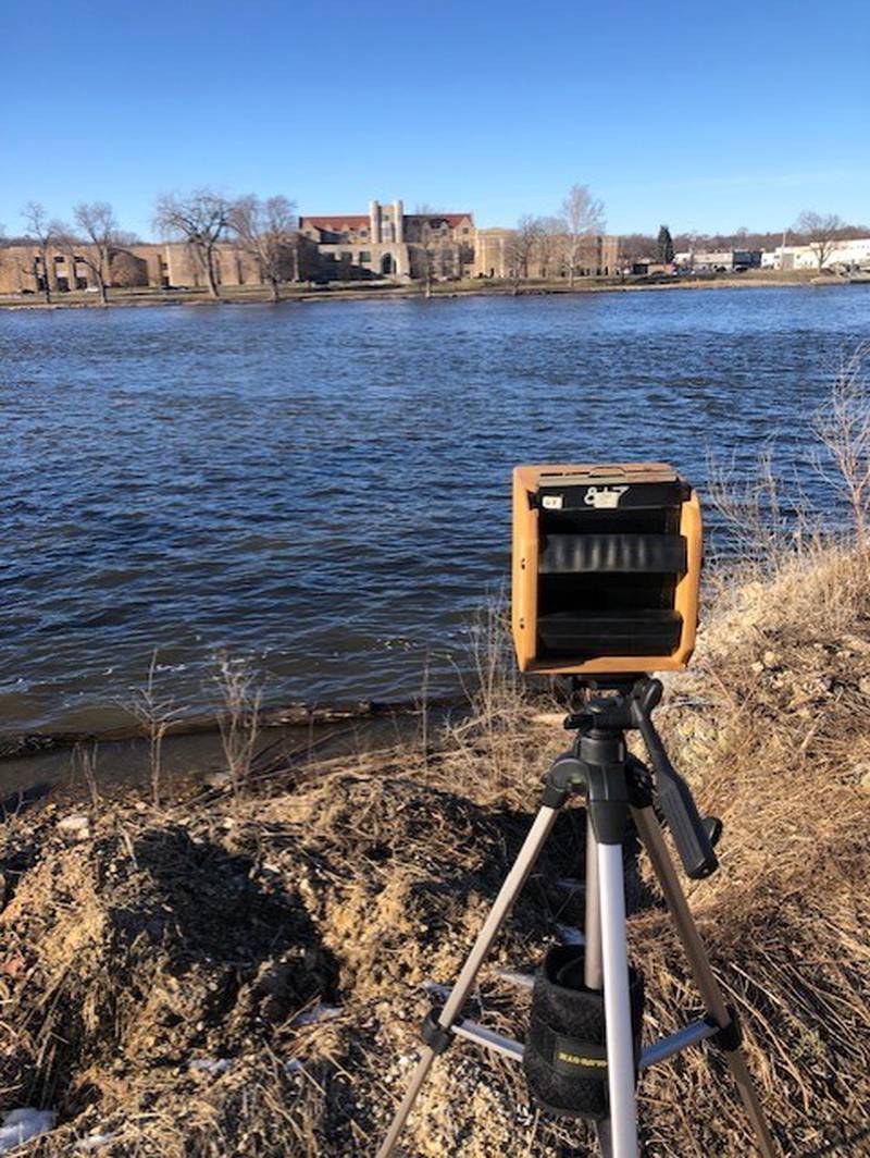 The camera set-up used to photograph player of the year Shelby Veltrop.