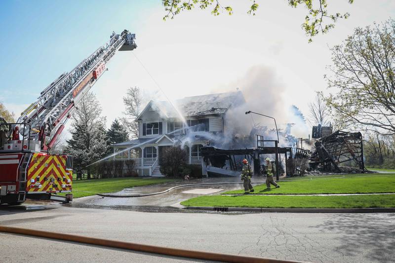 The Crystal Lake Fire Rescue Department responds to a house fire at 9:09 a.m. Monday, April 24, 2023, in the 600 block of Glenbrook Road in Crystal Lake.
