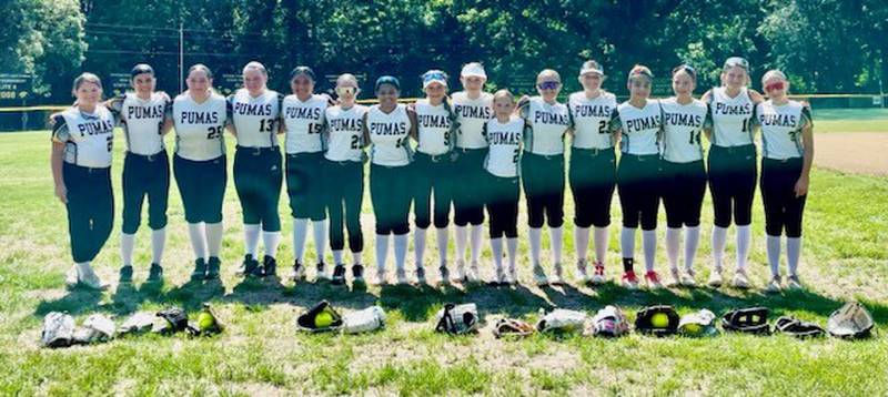 The Putnam County Junior High softball team defeated Fieldcrest 13-3 in its home opener on Monday, Aug. 11. Team members are Angel Chasteen, Emily Konczak, Bella Sondgeroth, Madison Actis, Lindsey Trinidad, Addi Goetz, Anahi Avila, Anni Judd, Kenzie Bickett, Stella Guisti, Reese Lenkaitis, Murphy Hopkins, Dayzlyn Cioni, Lillian Bouxsein, Avery Lenkaitis and Jolene Poole.