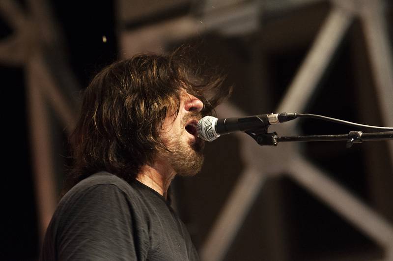 Dave Grohl doppleganger for the “Foo Fighters” tribute band, “Too Fighters,” plays to the crowd Saturday, July 2, 2022 at Dixon’s Petunia Fest.