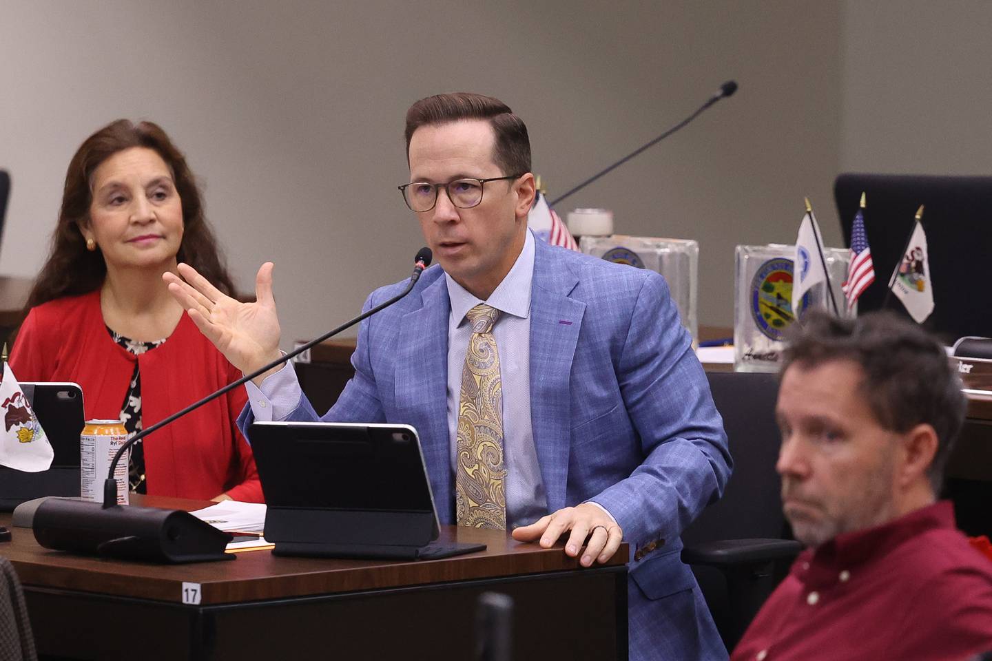Will County Board member Frankie Pretzel at the Will County Board Meeting on Monday, Dec. 2, 2024 in Joliet.