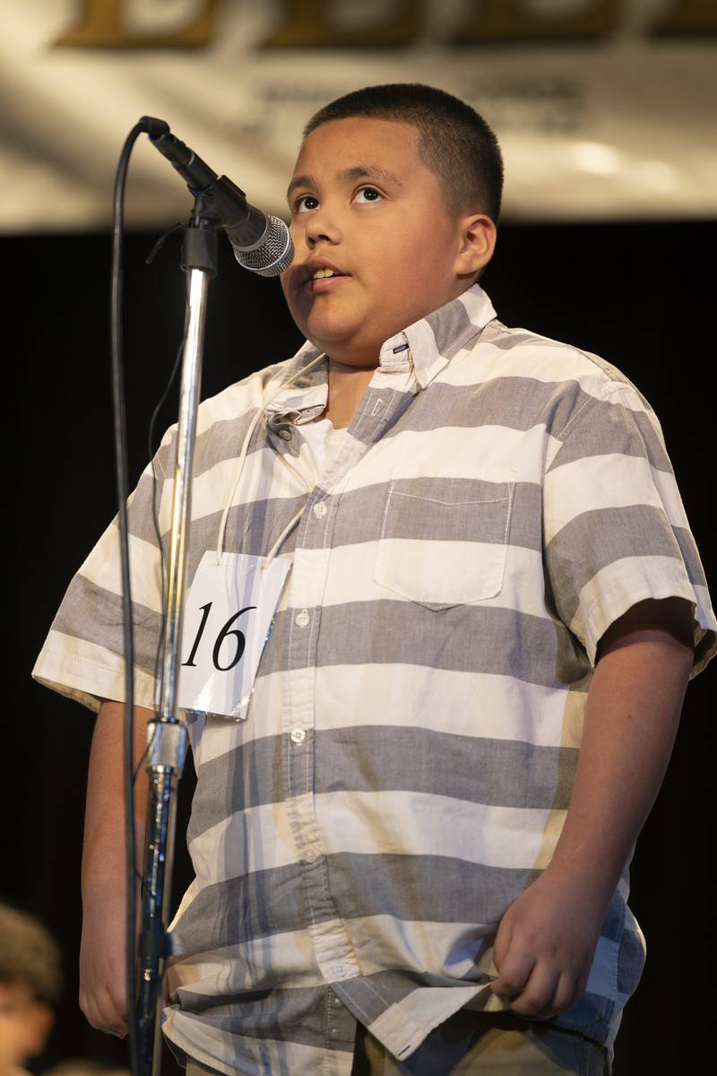 Abraham Torres of Madison School went out on the word "disaster" in round one Thursday, Feb. 20, 2025, at the Lee, Ogle, Whiteside County Regional Spelling Bee.